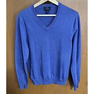 Brooks Brothers 346 V-Neck Pullover Sweater Mens Small Blue 100% Supima Cotton